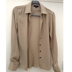 rag & bone tan long sleeve button down shirt. XS